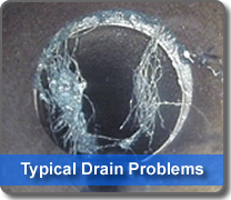 typical problems found on drainage systems